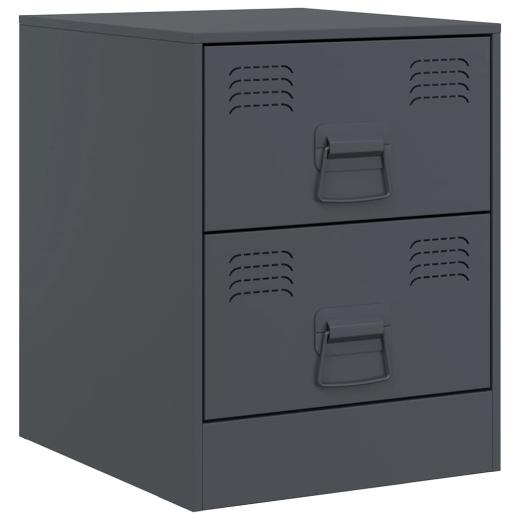 Κομοδίνο Ανθρακί 34,5 x 39 x 44 εκ. από Χάλυβα