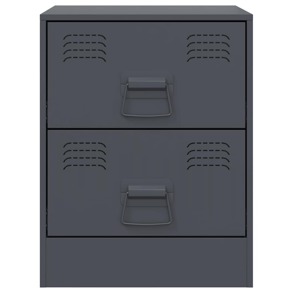 Κομοδίνο Ανθρακί 34,5 x 39 x 44 εκ. από Χάλυβα