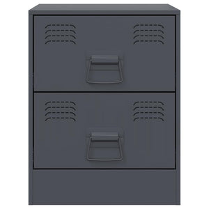 Κομοδίνο Ανθρακί 34,5 x 39 x 44 εκ. από Χάλυβα