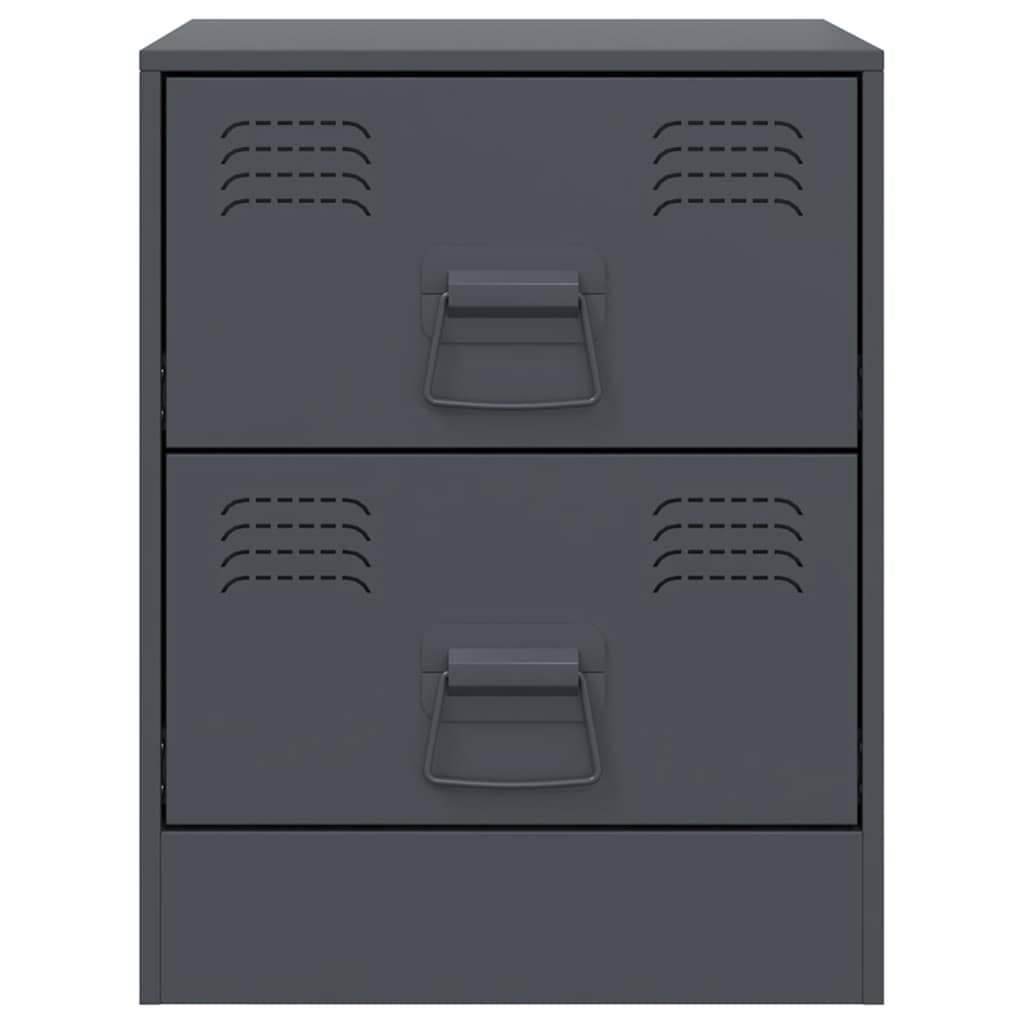 Κομοδίνα 2 τεμ. Ανθρακί 34,5 x 39 x 44 εκ. από Χάλυβα