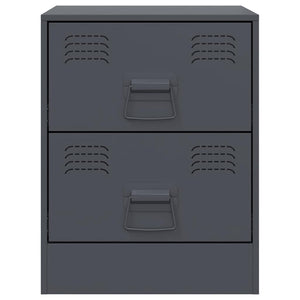Κομοδίνα 2 τεμ. Ανθρακί 34,5 x 39 x 44 εκ. από Χάλυβα