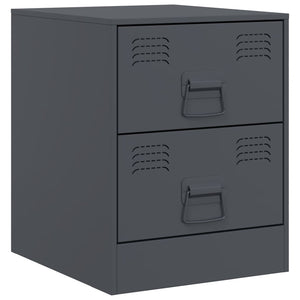 Κομοδίνα 2 τεμ. Ανθρακί 34,5 x 39 x 44 εκ. από Χάλυβα