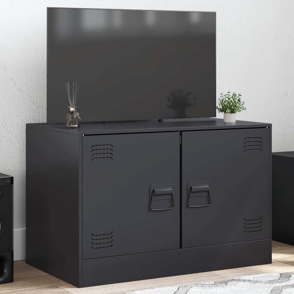 Έπιπλο Τηλεόρασης Μαύρο 67x39x44 εκ. από Χάλυβα