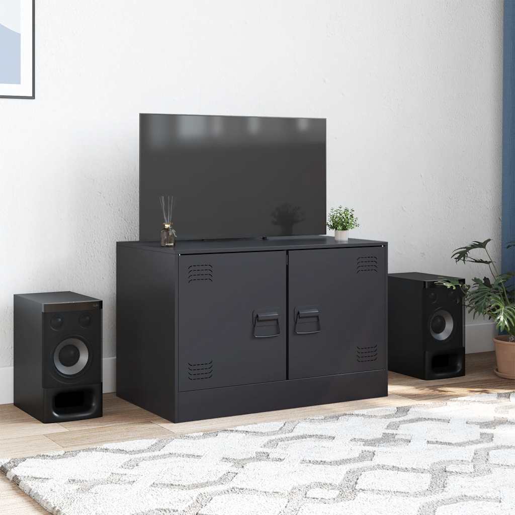 Έπιπλο Τηλεόρασης Μαύρο 67x39x44 εκ. από Χάλυβα