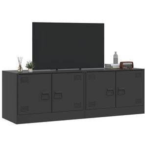 Έπιπλα Τηλεόρασης 2 τεμ. Μαύρο 67 x 39 x 44 εκ. από Χάλυβα