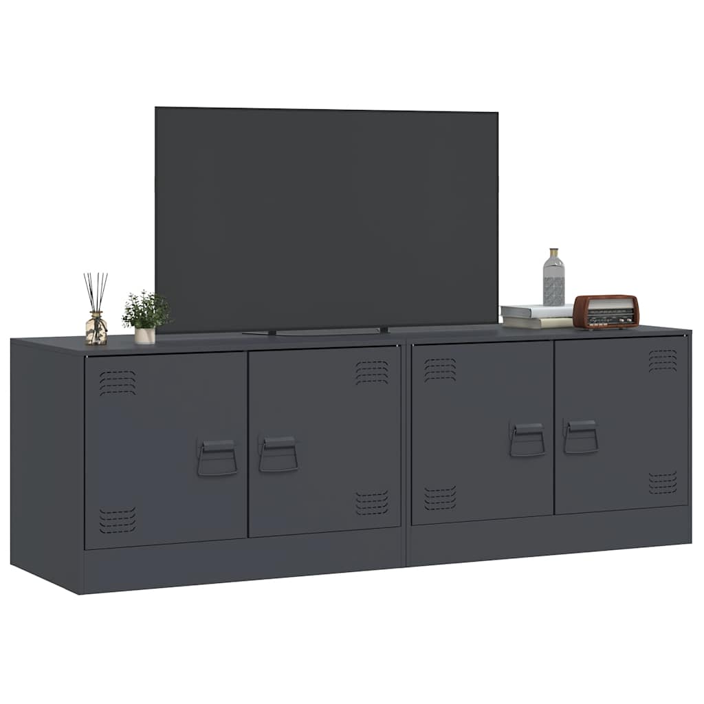 Έπιπλα Τηλεόρασης 2 τεμ. Ανθρακί 67 x 39 x 44 εκ. από Χάλυβα