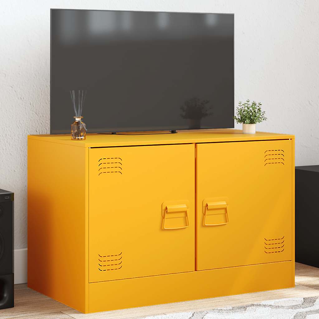 Έπιπλο Τηλεόρασης Μουσταρδί Κίτρινο 67x39x44 εκ. από Ατσάλι - Pakobazaar
