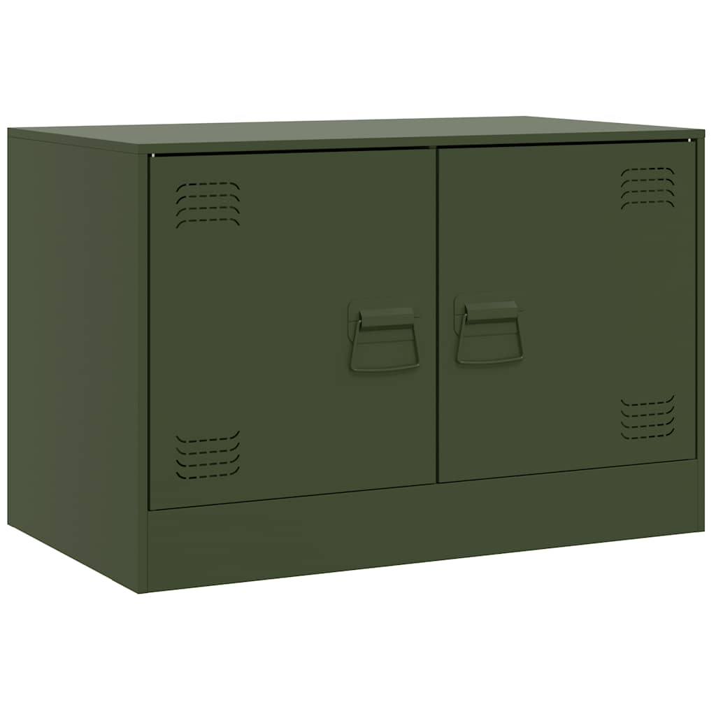 Έπιπλα Τηλεόρασης 2 τεμ. Πράσινο Λαδί 67x39x44 εκ. από Χάλυβα