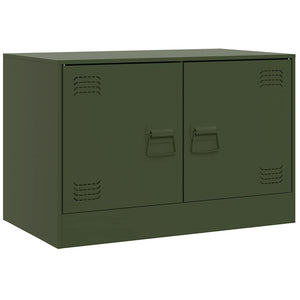 Έπιπλα Τηλεόρασης 2 τεμ. Πράσινο Λαδί 67x39x44 εκ. από Χάλυβα