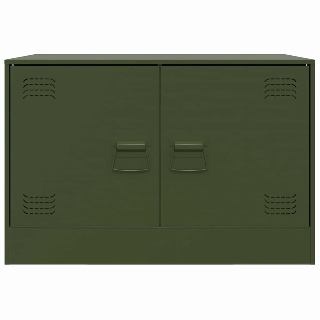 Έπιπλα Τηλεόρασης 2 τεμ. Πράσινο Λαδί 67x39x44 εκ. από Χάλυβα