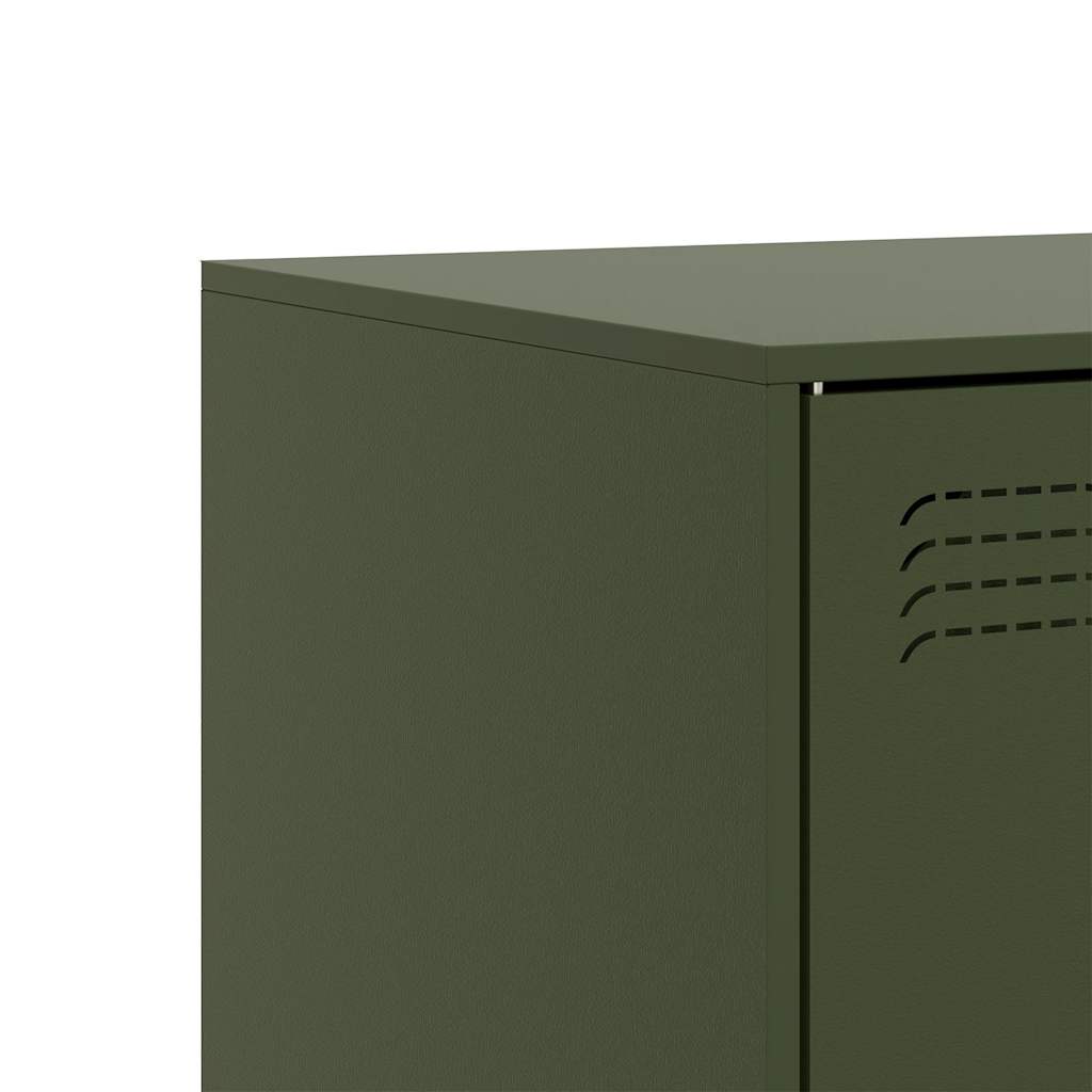 Έπιπλα Τηλεόρασης 2 τεμ. Πράσινο Λαδί 67x39x44 εκ. από Χάλυβα