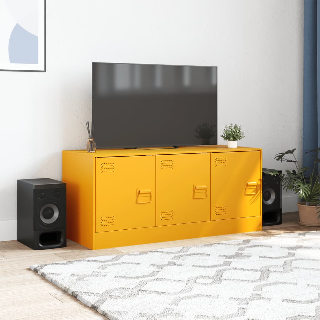 Έπιπλο Τηλεόρασης Μουσταρδί Κίτρινο 99x39x44 εκ. από Ατσάλι