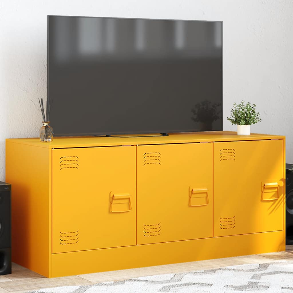 Έπιπλο Τηλεόρασης Μουσταρδί Κίτρινο 99x39x44 εκ. από Ατσάλι