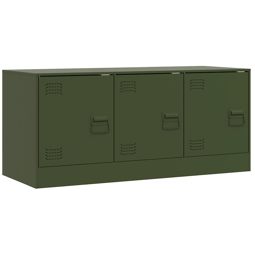 Έπιπλο Τηλεόρασης Πράσινο Λαδί 99x39x44 εκ. από Ατσάλι