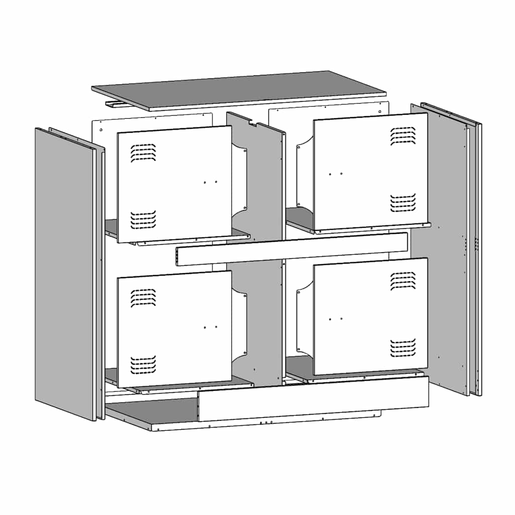 Μπουφές Λευκός 67x39x73 εκ. από Ατσάλι