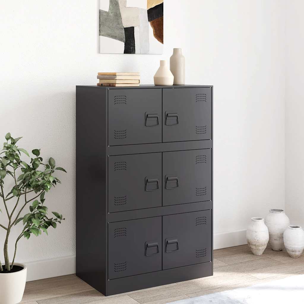 Ντουλάπι Μαύρο 67x39x107 εκ. από Ατσάλι