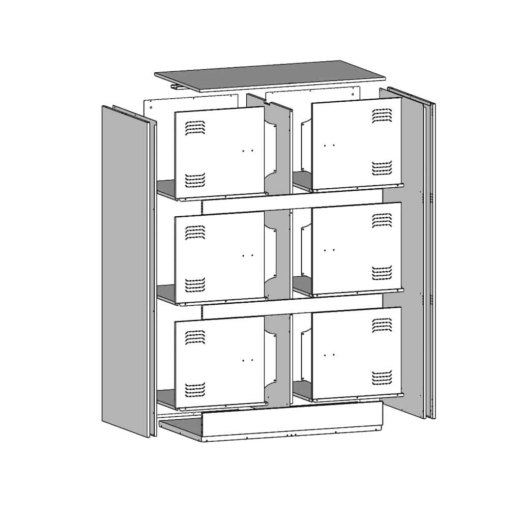 Μπουφές Ανθρακί 67x39x107 εκ. από Ατσάλι
