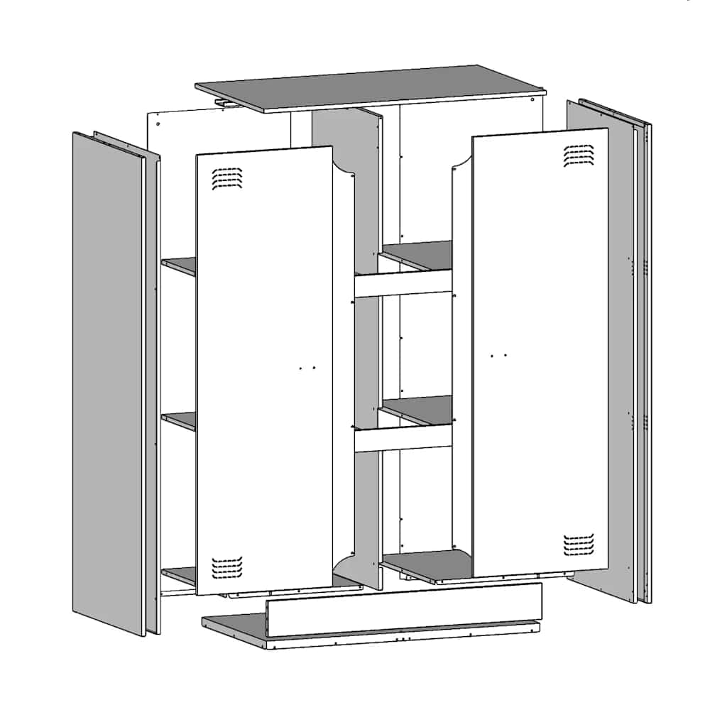 Μπουφές Λευκός 67x39x107 εκ. από Ατσάλι - Pakobazaar