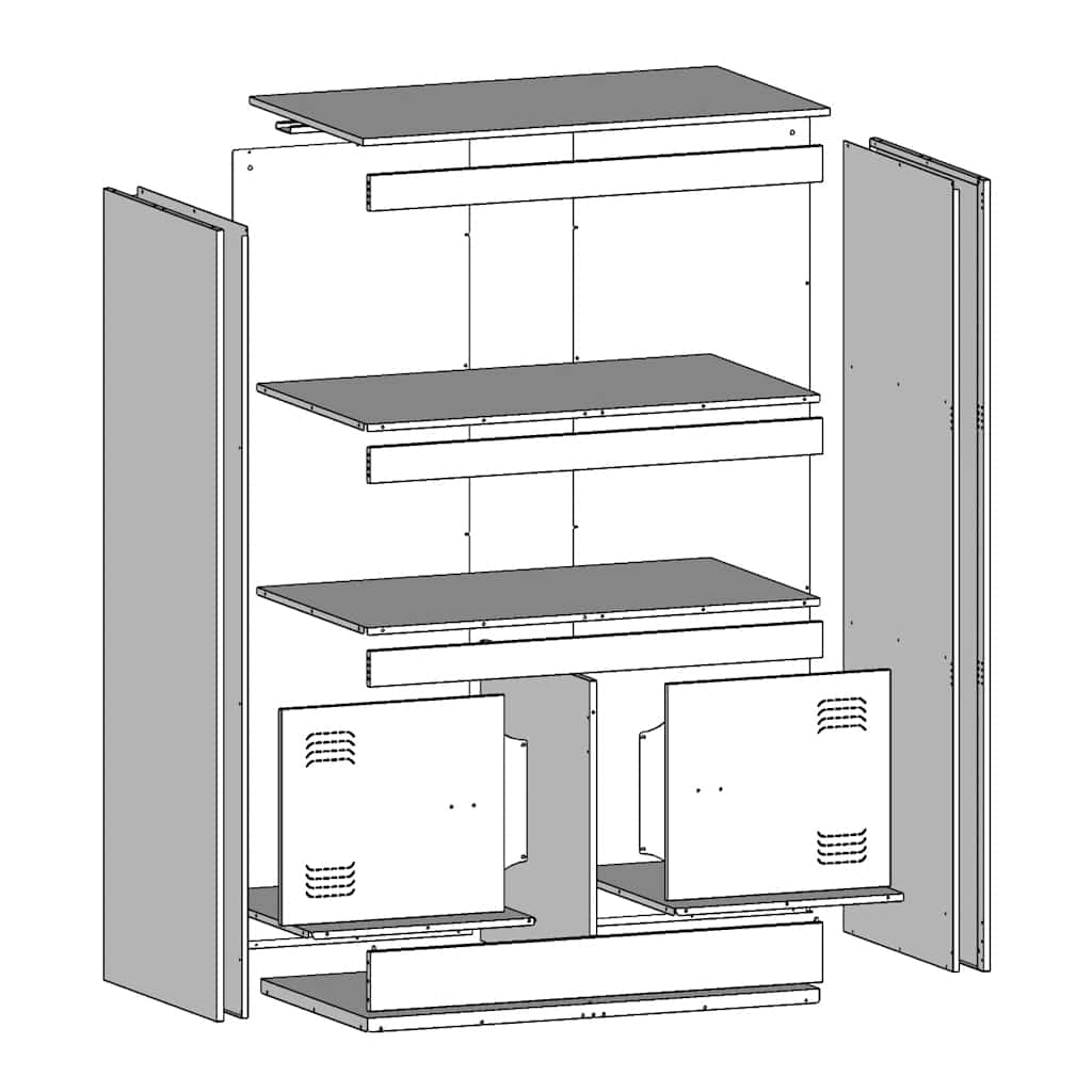 Ντουλάπι Μουσταρδί 67 x 39 x 107 εκ. από Ατσάλι - Pakobazaar