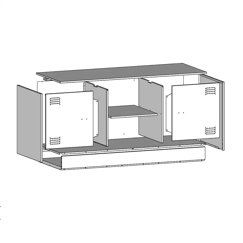 Έπιπλο Τηλεόρασης Μαύρο 99x39x44 εκ. από Ατσάλι