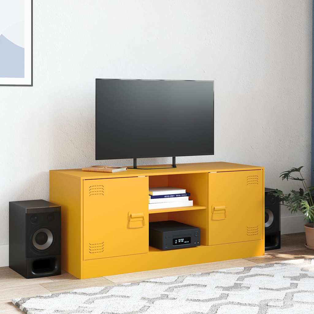 Έπιπλο Τηλεόρασης Μουσταρδί Κίτρινο 99x39x44 εκ. από Ατσάλι
