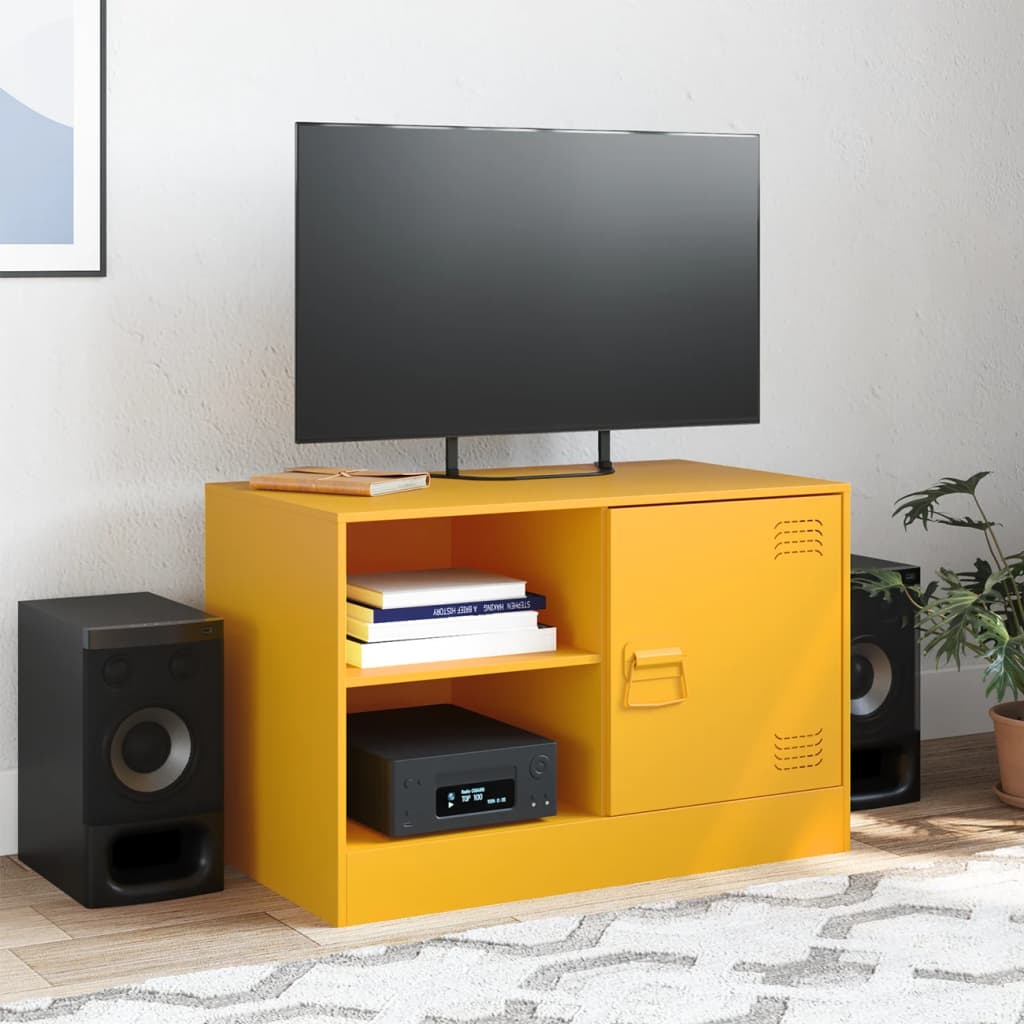 Έπιπλο Τηλεόρασης Μουσταρδί Κίτρινο 67x39x44 εκ. από Ατσάλι