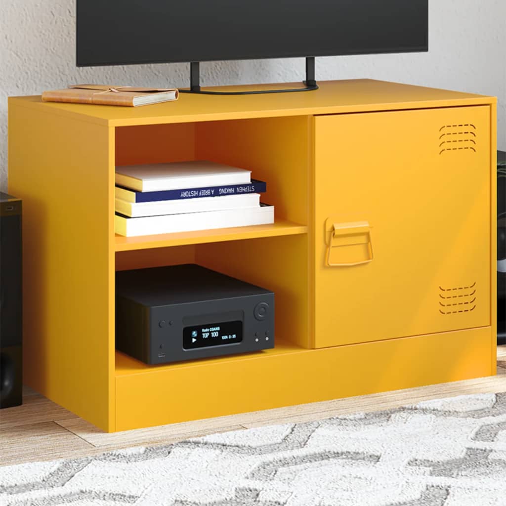 Έπιπλο Τηλεόρασης Μουσταρδί Κίτρινο 67x39x44 εκ. από Ατσάλι