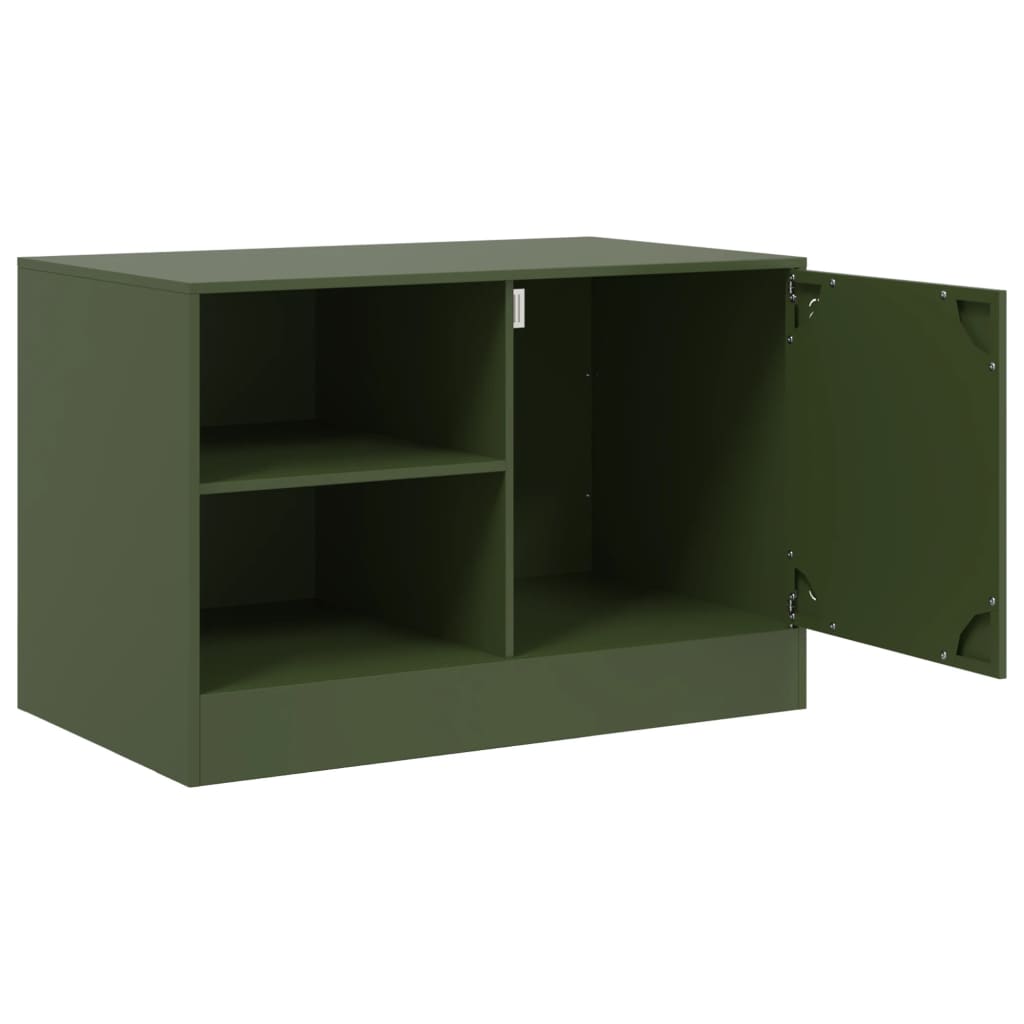 Έπιπλο Τηλεόρασης Πράσινο Λαδί 67x39x44 εκ. από Ατσάλι - Pakobazaar