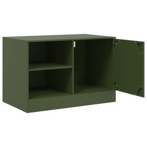 Έπιπλο Τηλεόρασης Πράσινο Λαδί 67x39x44 εκ. από Ατσάλι - Pakobazaar