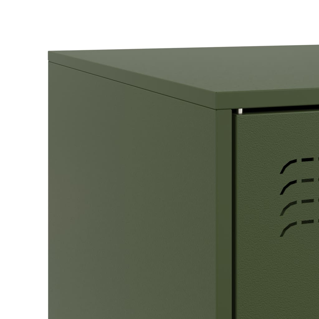 Έπιπλο Τηλεόρασης Πράσινο Λαδί 67x39x44 εκ. από Ατσάλι - Pakobazaar