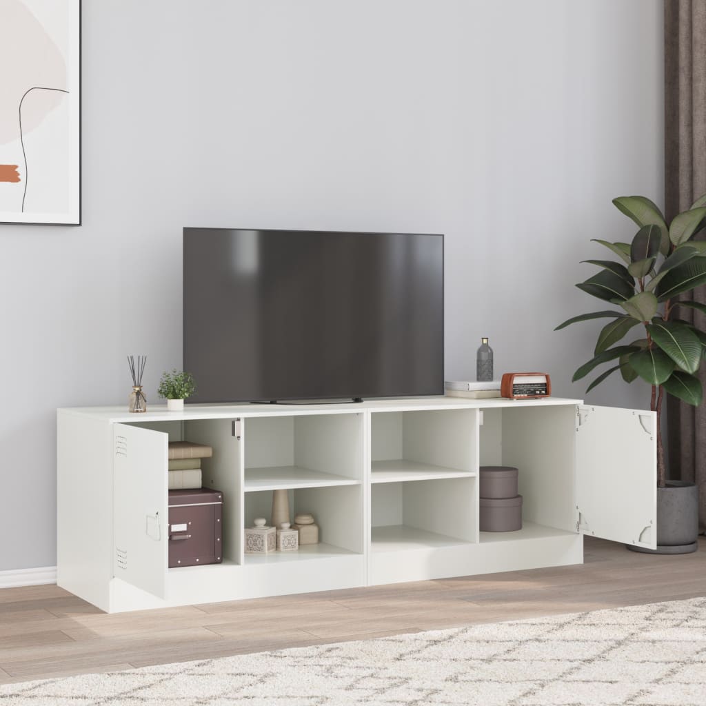 Έπιπλα Τηλεόρασης 2 τεμ. Λευκό 67 x 39 x 44 εκ. από Χάλυβα