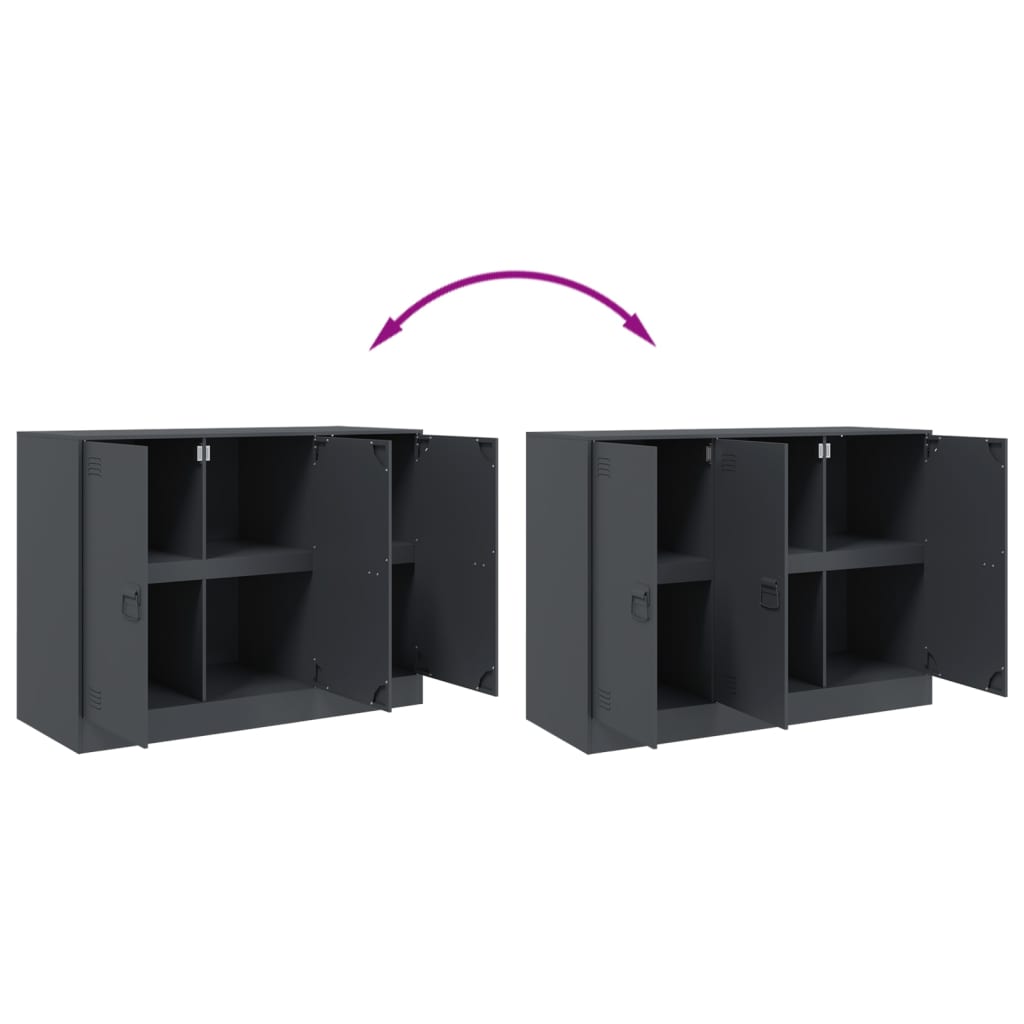 Μπουφές Ανθρακί 99x39x73 εκ. από Ατσάλι - Pakobazaar