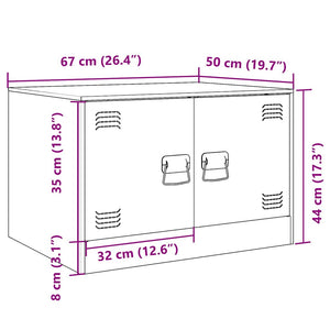 Τραπέζι Κήπου Κίτρινο Μουσταρδί 67x50x44 εκ. Ατσάλινο