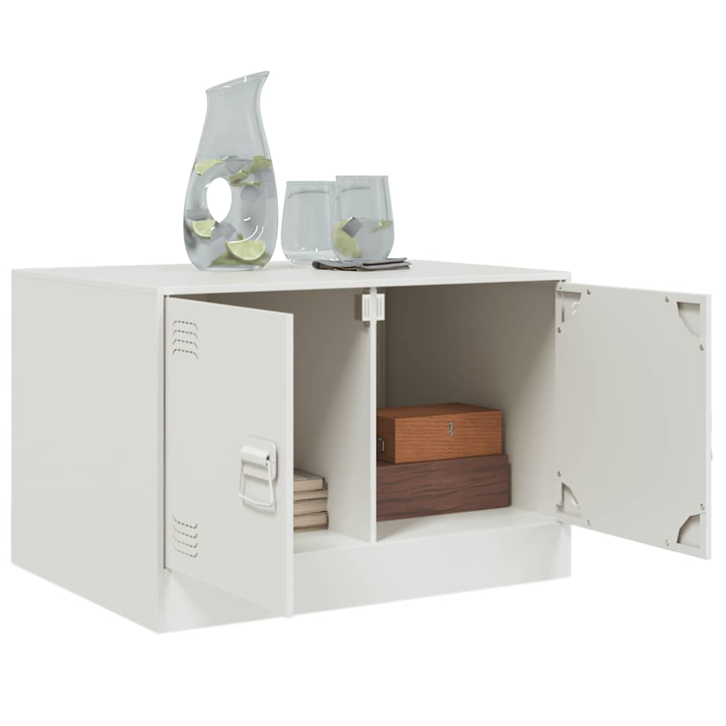 Τραπεζάκι Σαλονιού Λευκό 67 x 50 x 44 εκ. από Ατσάλι