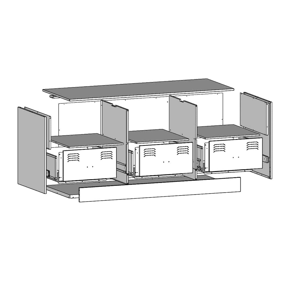 Έπιπλο Τηλεόρασης Μουσταρδί Κίτρινο 99x39x44 εκ. από Ατσάλι