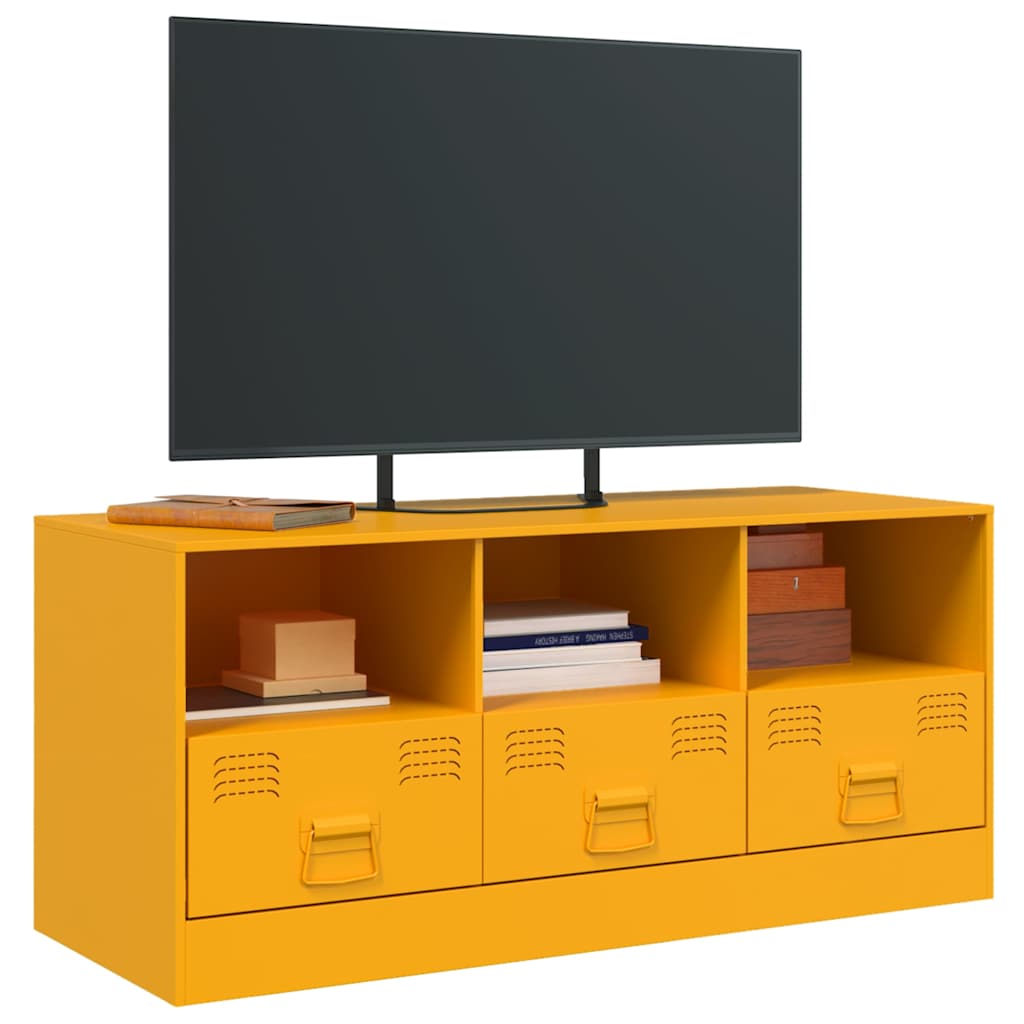 Έπιπλο Τηλεόρασης Μουσταρδί Κίτρινο 99x39x44 εκ. από Ατσάλι