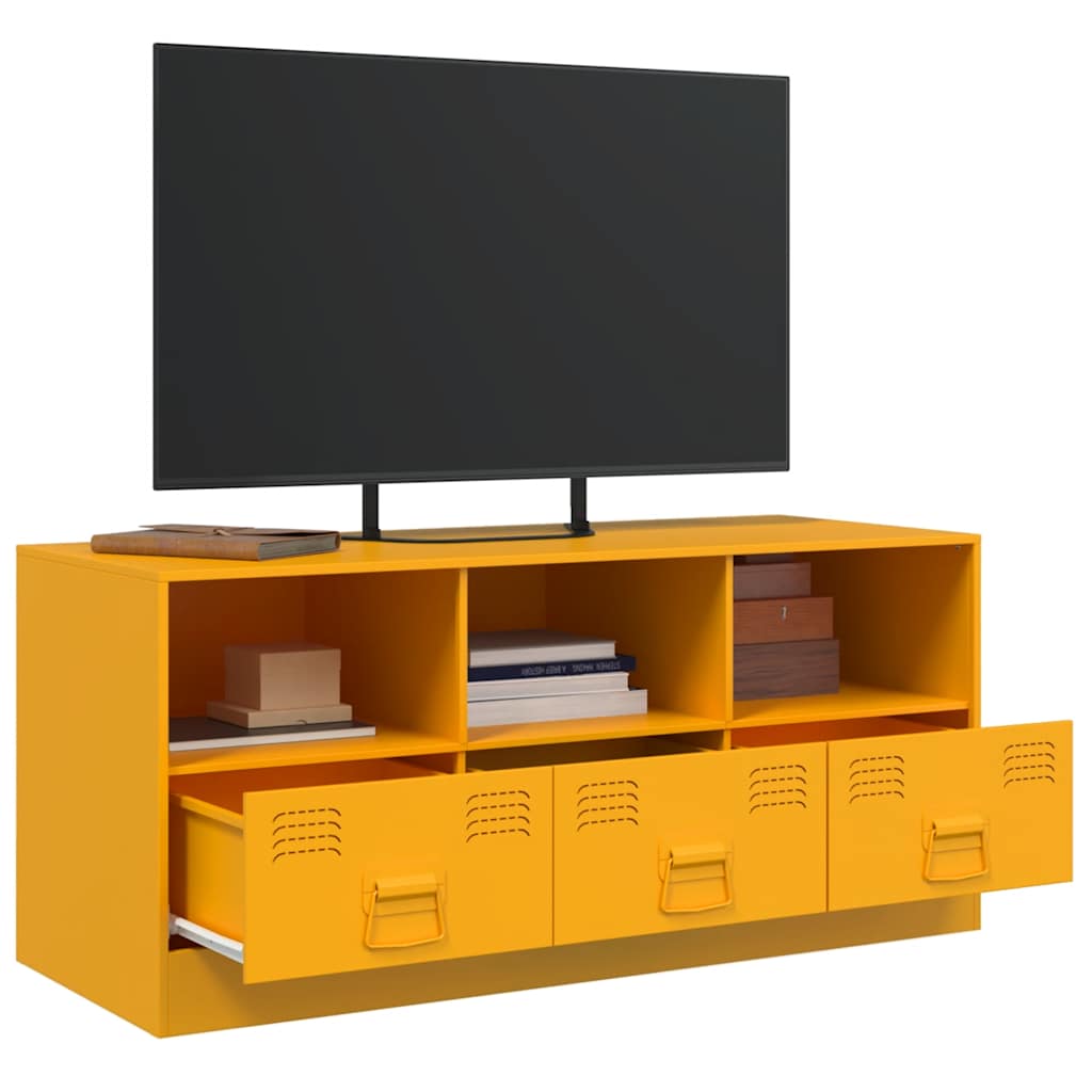 Έπιπλο Τηλεόρασης Μουσταρδί Κίτρινο 99x39x44 εκ. από Ατσάλι