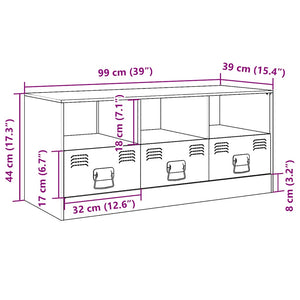 Έπιπλο Τηλεόρασης Πράσινο Λαδί 99x39x44 εκ. από Ατσάλι