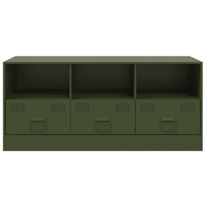 Έπιπλο Τηλεόρασης Πράσινο Λαδί 99x39x44 εκ. από Ατσάλι