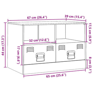 Έπιπλο Τηλεόρασης Μαύρο 67x39x44 εκ. από Χάλυβα