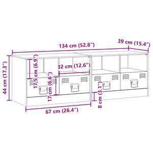 Έπιπλα Τηλεόρασης 2 τεμ. Ανθρακί 67 x 39 x 44 εκ. από Χάλυβα