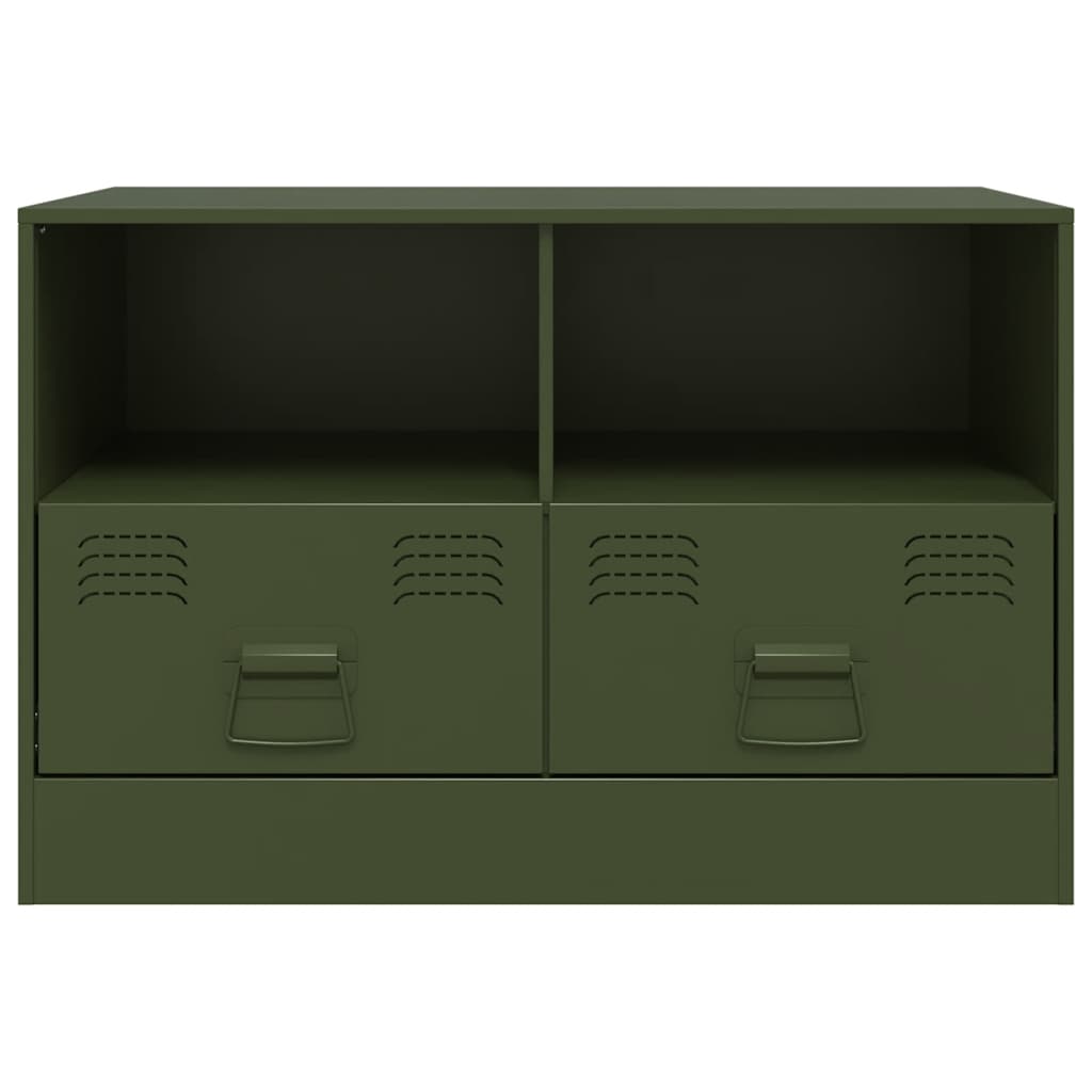 Έπιπλα Τηλεόρασης 2 τεμ. Πράσινο Λαδί 67x39x44 εκ. από Χάλυβα