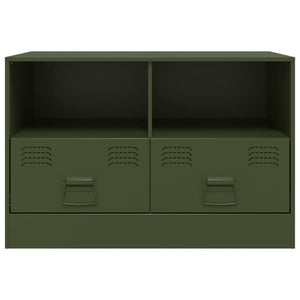 Έπιπλα Τηλεόρασης 2 τεμ. Πράσινο Λαδί 67x39x44 εκ. από Χάλυβα