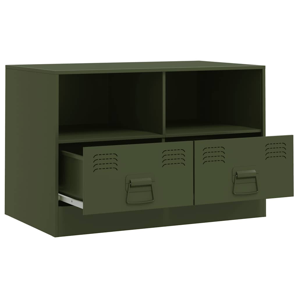 Έπιπλα Τηλεόρασης 2 τεμ. Πράσινο Λαδί 67x39x44 εκ. από Χάλυβα