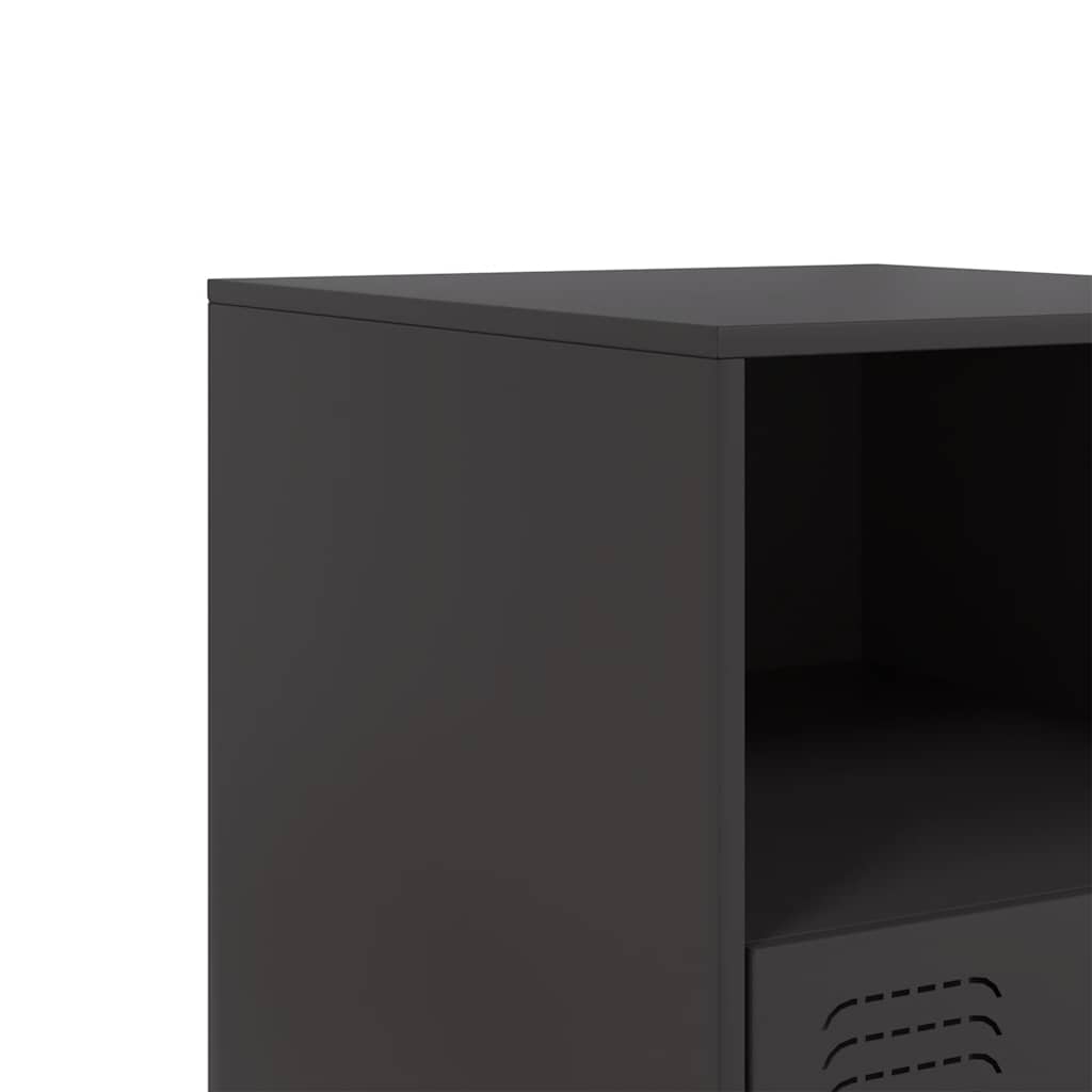 Κομοδίνο Μαύρο 34,5 x 39 x 44 εκ. από Χάλυβα