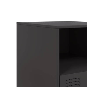 Κομοδίνο Μαύρο 34,5 x 39 x 44 εκ. από Χάλυβα