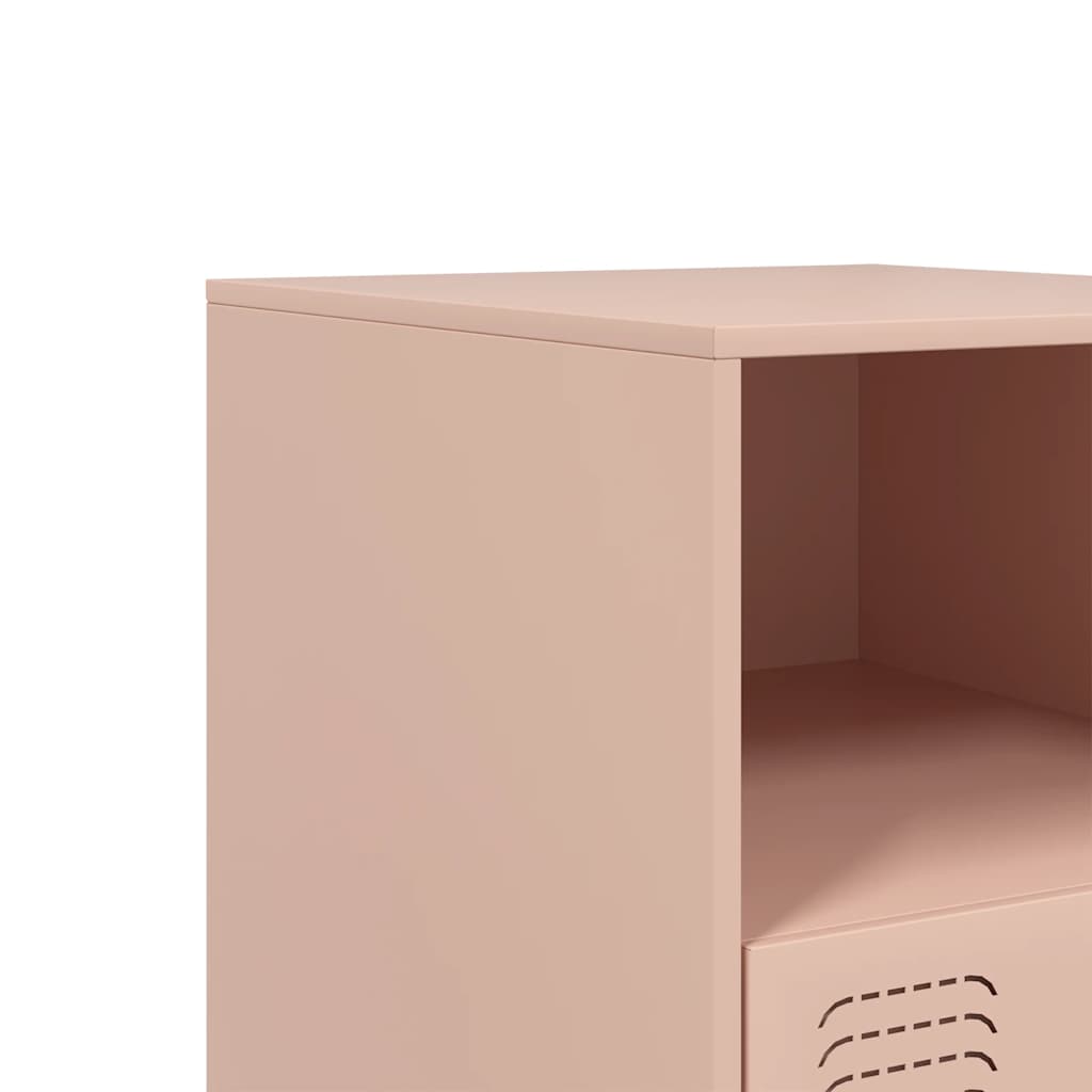 Κομοδίνα 2 τεμ. Ροζ 34,5 x 39 x 44 εκ. από Χάλυβα