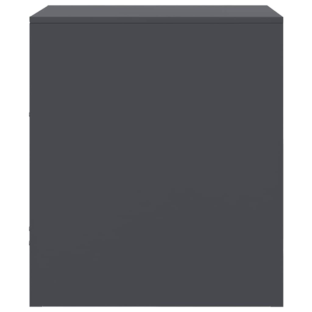 Κομοδίνο Ανθρακί 34,5 x 39 x 44 εκ. από Χάλυβα