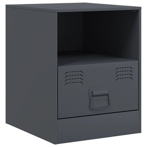 Κομοδίνα 2 τεμ. Ανθρακί 34,5 x 39 x 44 εκ. από Χάλυβα