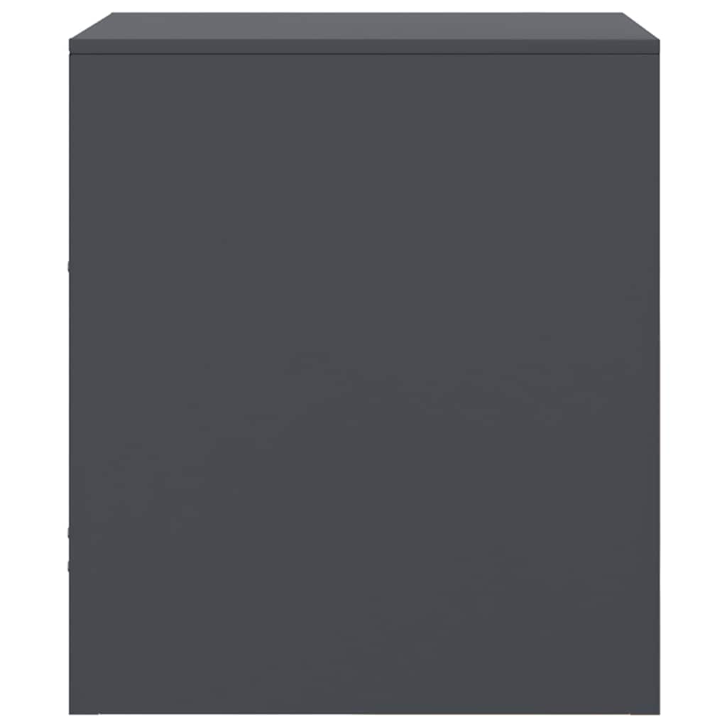 Κομοδίνα 2 τεμ. Ανθρακί 34,5 x 39 x 44 εκ. από Χάλυβα